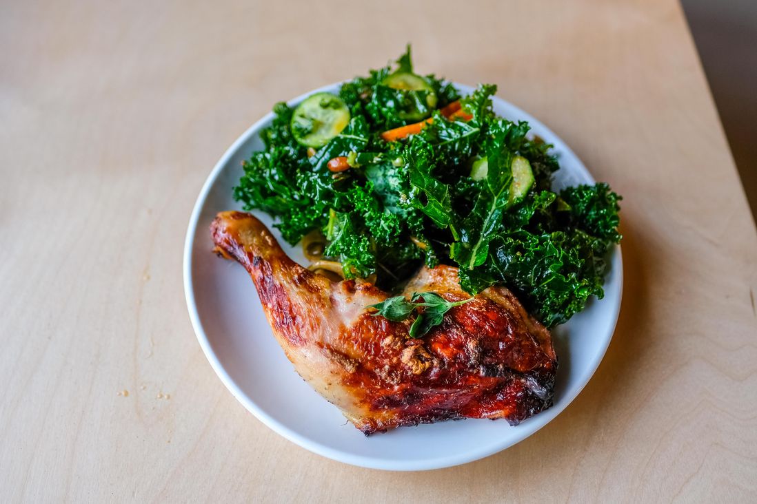 Roasted Chicken with one side, Kale Salad ($12)